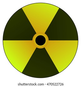 Radioactive danger sign yellow - vector illustration
