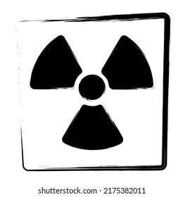 Radioactive Decay Icon. Brush Frame. Vector Illustration.