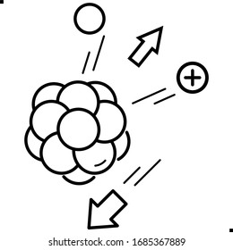 Radioactive decay icon in outlines