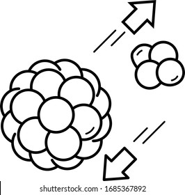 Radioactive decay icon in outlines