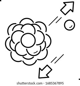 Radioactive Decay Icon In Outlines