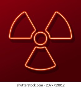 radioactive decay neon sign, modern glowing banner design, colorful modern design trend. Vector illustration.