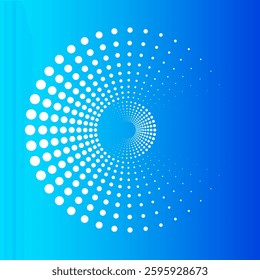 Radioactive dots. Dot divergence diagram. The polka dot icon. Techno style dot graphics. Circular dots digital vector illustration.