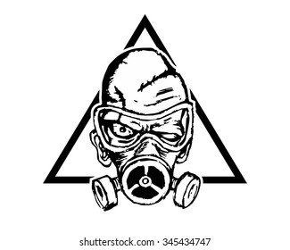 radioactive evil zombie logo icon vector character illustration