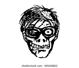 radioactive evil zombie logo icon vector character illustration