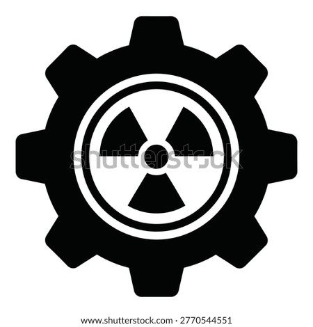 Radioactive gear icon symbol warning radiation hazard sign icon