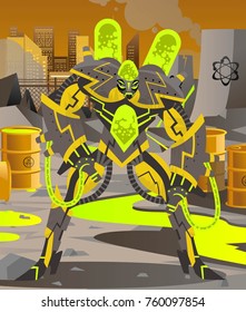 radioactive giant toxic robot in power plant