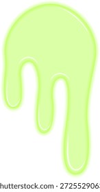 Radioactive green liquid forming a deep, irregular stain, resembling a toxic chemical residue.