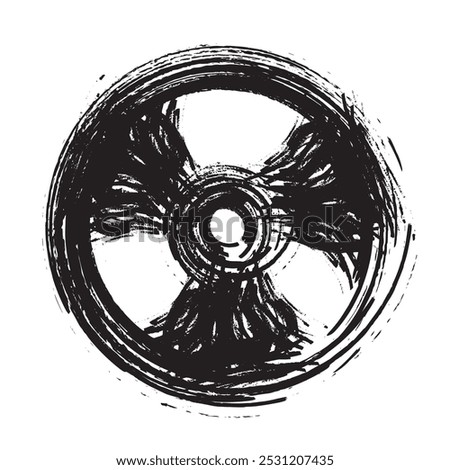 Radioactive Grunge hand drawn Symbol