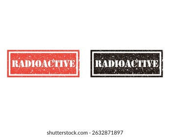radioactive grunge stamp design, vector, isolated on transparent background