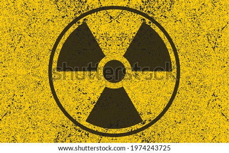 Radioactive hazard background. Trefoil symbol. Illustration of grunge nuclear non-ionizing radiation wallpaper. Attention. Danger zone. Caution radiological contamination. Post Apocalyptic concept.