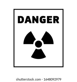 Radioactive hazard icon. Flat vector illustration radiation symbol on white background. Safe sign.