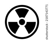Radioactive hazard icon. Radio active or Nuclear bomb vector illustration