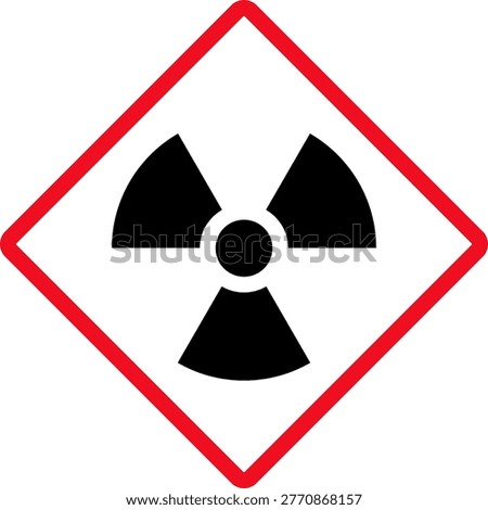 radioactive hazard icon symbol radiation material warning danger sign isolated plaque template design
