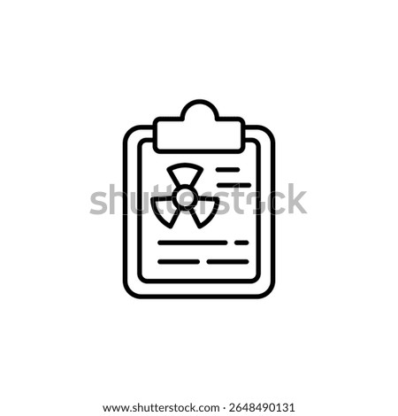 Radioactive Hazard Report On Clipboard With Nuclear Symbol Icon