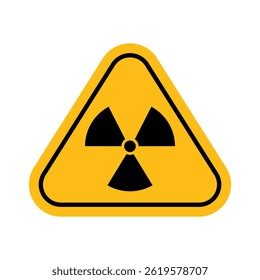 Radioactive Hazard Sign in Flat Design Style. Radiation Warning Label Symbol for Packages, Outdoor Design.