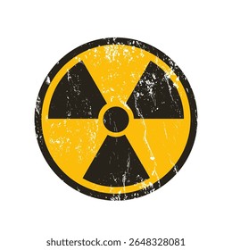 radioactive – hazard sign with grunge effect – vector illustration