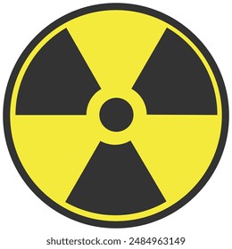 Radioactive hazard sign isolated on white background.