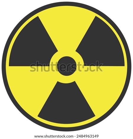 Radioactive hazard sign isolated on white background.