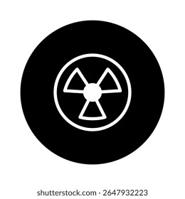 Ícone do símbolo de perigo radioativo para materiais perigosos e fontes de energia nuclear design do sinal de aviso isolado