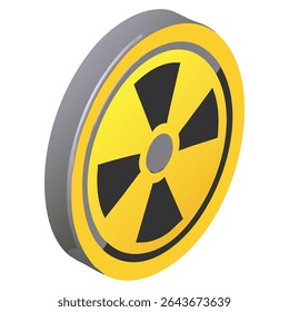 Ilustração do símbolo de perigo radioativo desenho gráfico para o conceito de energia nuclear e segurança contra radiações