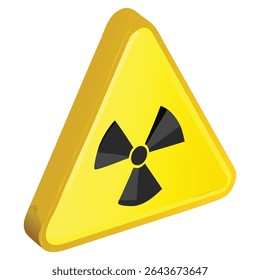 Símbolo de perigo radioativo sinal de alerta de radiação triângulo amarelo cuidado segurança energia nuclear área de perigo