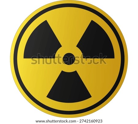 Radioactive Hazard Symbol Vector Icon Yellow and Black Radiation Warning Sign