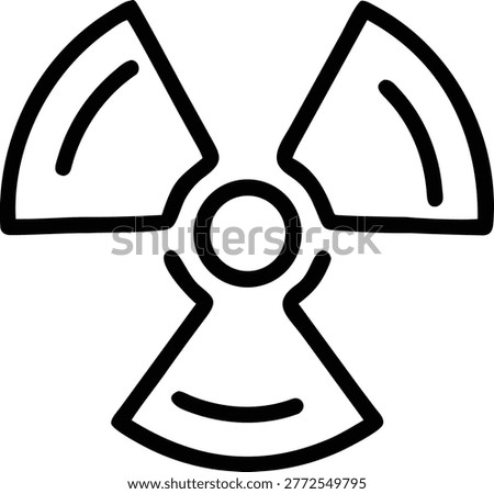 Radioactive hazard symbol warning danger nuclear radiation. Vector illustration icon.