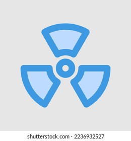Radioaktives Symbol im blauen Stil über Labor, Verwendung für mobile App-Präsentation auf der Website