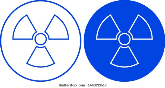 Radioactive icon in circle. Vector illustration
