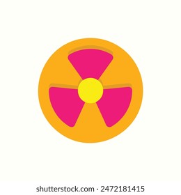 radioactive icon, isolated flat colored environment icon set