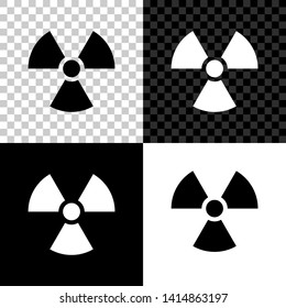 Radioactive icon isolated on black, white and transparent background. Radioactive toxic symbol. Radiation Hazard sign. Vector Illustration