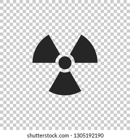 Radioactive icon isolated on transparent background. Radioactive toxic symbol. Radiation Hazard sign. Flat design. Vector Illustration