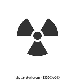 Radioactive icon isolated. Radioactive toxic symbol. Radiation Hazard sign. Flat design. Vector Illustration