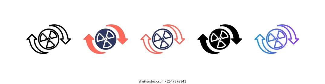 Radioactive Icon Multiple Vector Illustration
