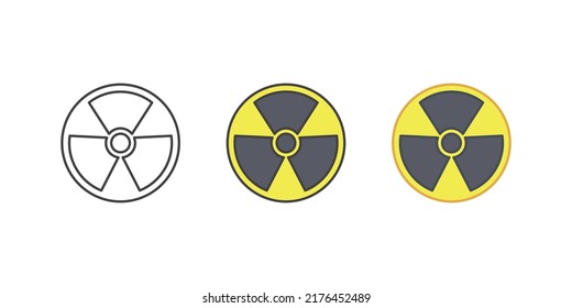 Radioactive icon. Nuclear Radiation, Danger area!