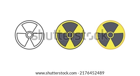 Radioactive icon. Nuclear Radiation, Danger area!