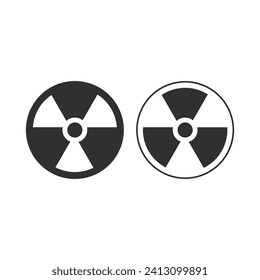 Radioactive icon nuclear symbol. Danger radioactive or radiation sign.