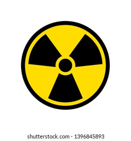 Radioactive icon nuclear symbol. Uranium reactor radiation hazard. Radioactive toxic danger sign design.