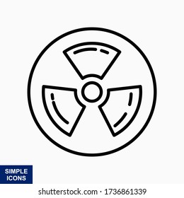 Radioactive icon nuclear symbol. Vector Image.