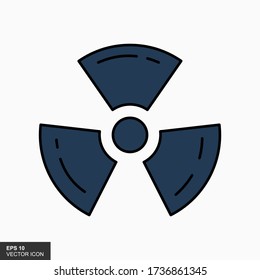Radioactive icon nuclear symbol. Vector Image.