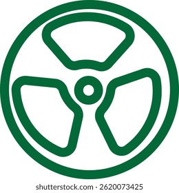 Radioactive icon representing hazardous materials and safety.