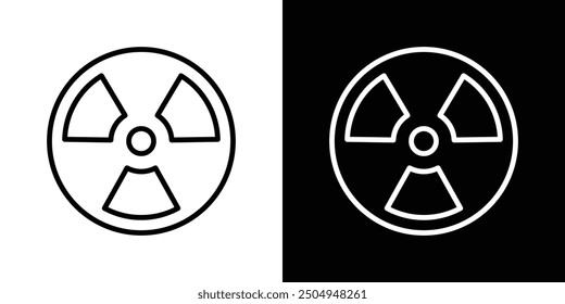 Radioactive icon set in black and white stroke.