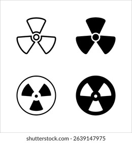 Radioactive icon set. for mobile concept color editable