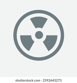 Radioactive icon, symbolizing radiation, nuclear energy, hazard, and safety warning.