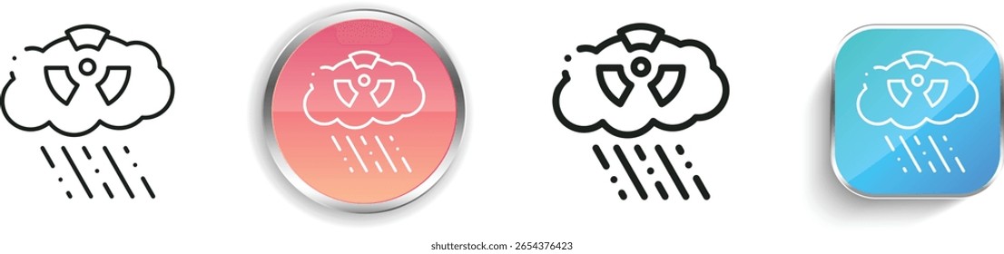 radioactive icon. Thin Linear, Regular and Button Style Design Isolated On White Background