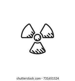 radioactive icon vector isolated