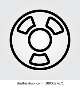 Radioactive Icon. Vector Line Icon. Editable Stroke. Pixel Perfect. Premium Illustration