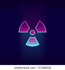 radioactive icon vector neon glow