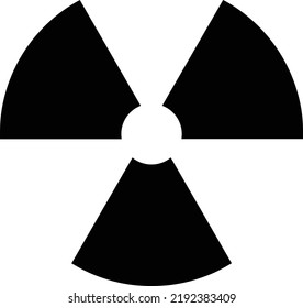 Icono radiactivo vector , símbolo nuclear. Riesgo de radiación de reactores de uranio. Signo de peligro tóxico radiactivo 